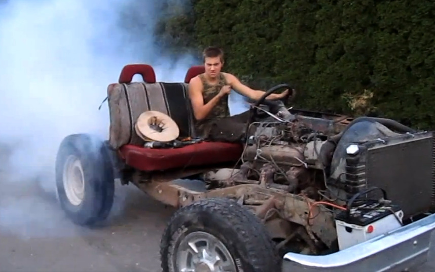 Video: North American Redneck Go-Kart With 350 Small Block Chevy 