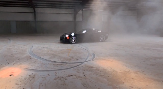 Video: LG Motorsports' C6 Z06 Does Warehouse Doughnuts