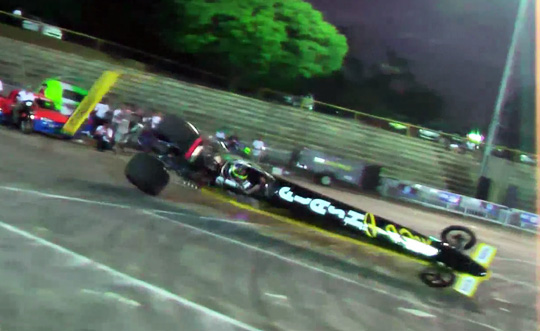 Video: Brazilian Top Alcohol Dragster Exhibition Goes Awry