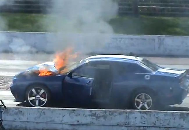 Video: Nitrous Backfire Toasts Dodge Challenger