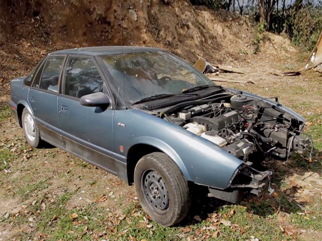 Video: A Saturn Sedan VS. A Cannonball