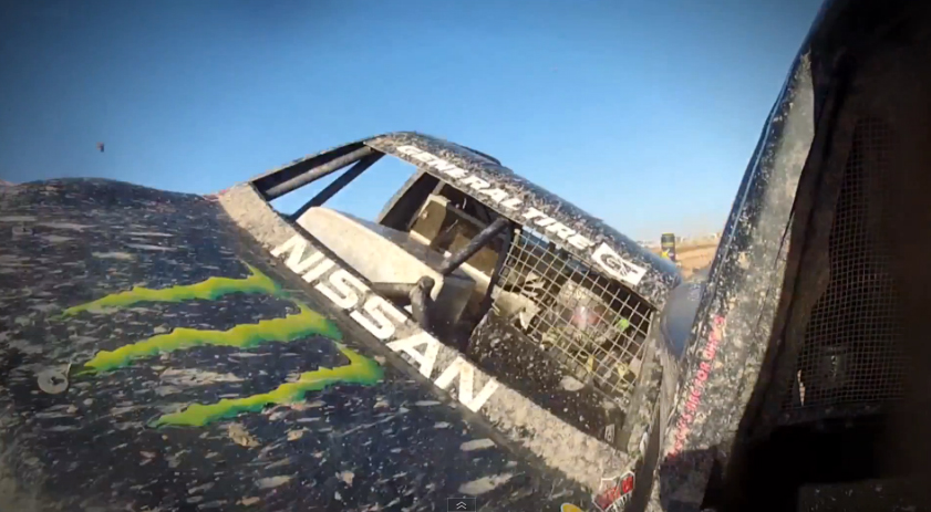 Video: Crazy Mid-Air Accident in Lucas Oil Challenge Cup Trucks
