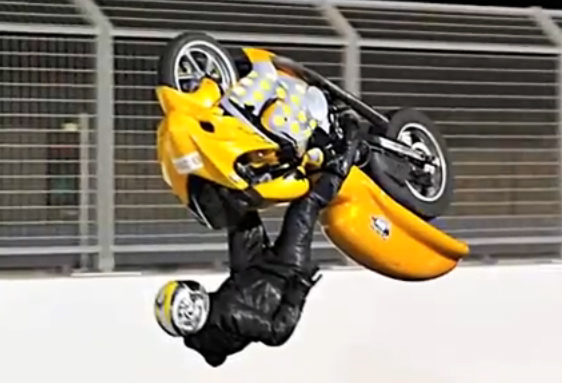 Video: Incredible Drag Bike Back Flip In Bahrain