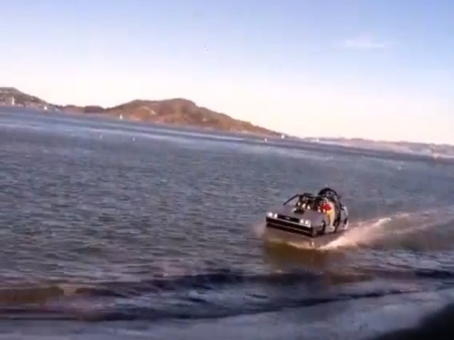 Video: A Hovering DeLorean Cruises On Land And Sea In San Francisco