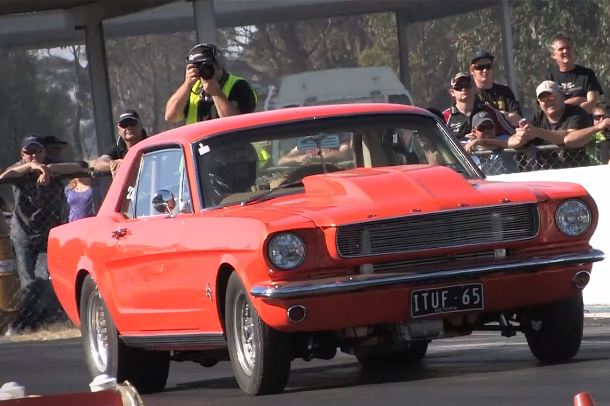 Video: A Six-Cylinder, 9-Second Mustang Tears Up The Dragstrip