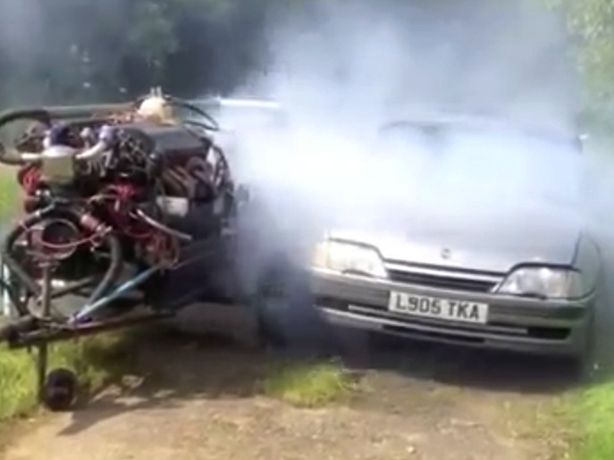 Video: Testing a V12 Tank Engine on Homemade Dyno in the Countryside