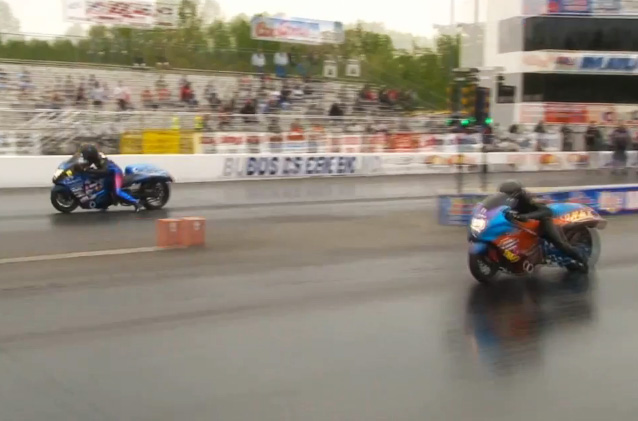 Video: Joey Gladstone's Booming 213 MPH Record Pro Street Bike Lap