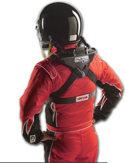 The Hybrid Pro HNR Device available by Simpson offers a low profile design for drivers to get in and out of their rides quickly.