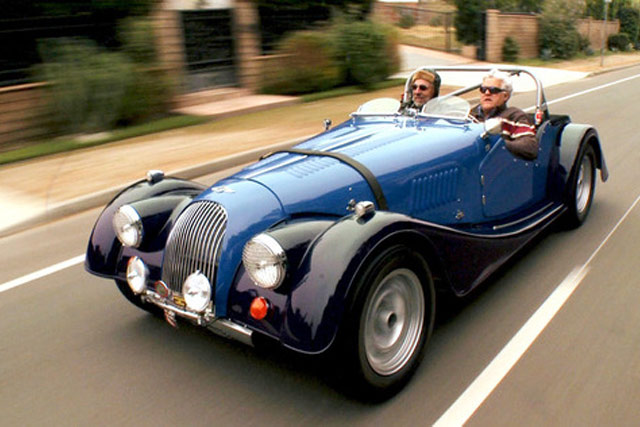 Leno Drives a Modded Morgan Plus 8
