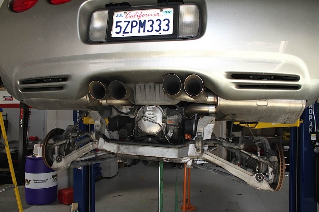 The "easy" way to do a clutch swap on a late model Corvette is to drop the entire driveline and rear suspension.