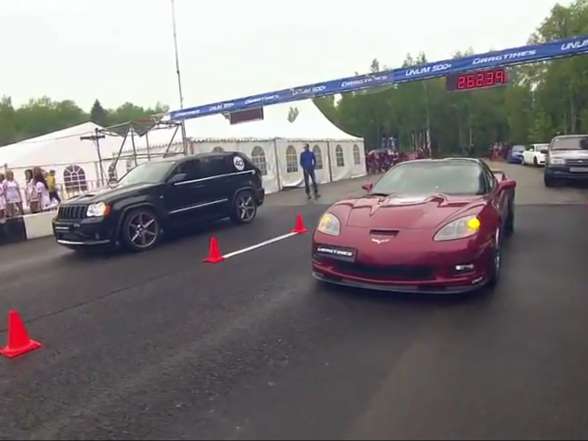 Video: Hennessey ZR1 Takes On Twin Turbo SRT-8 Jeep ...In the Rain.