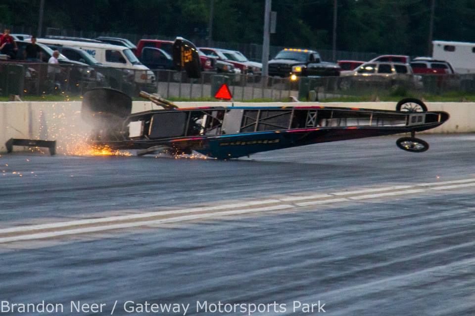 Video: Dan Phelps' X-DRL Top Dragster Blowover Crash In St. Louis