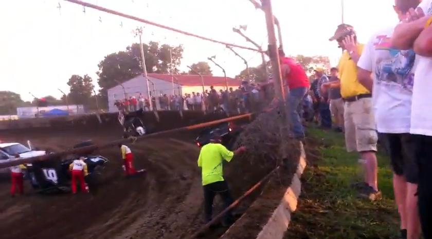 Video: Crash Peals Fence Back And Leaves Tire Outside The Track