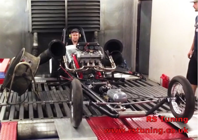 Video: PostMan Pat Mini-Slingshot Dragster On The Dyno