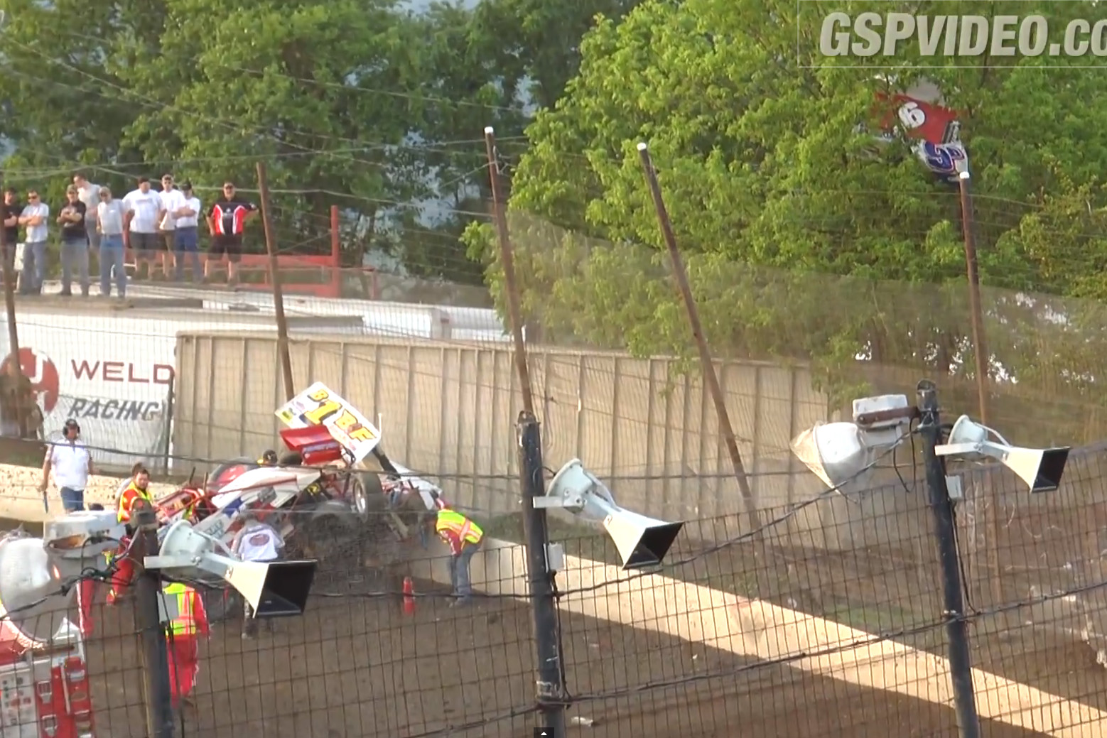 Video: Wild Double Sprint Car Flip Sends Wing Into a Tree