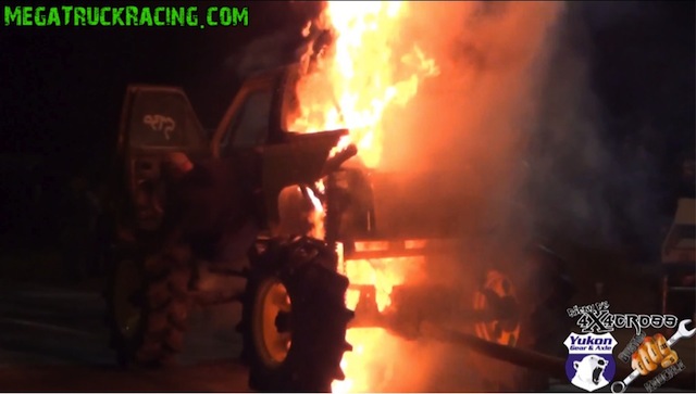VIDEO: Truck Tug-Of-War Ends In Explosive Fire!