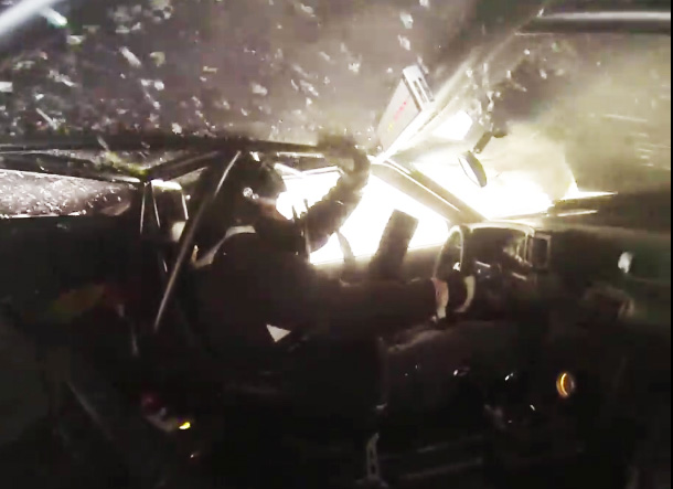 Video: Ride Along As Street Outlaw 'Stang Crashes Hard Into Its Roof