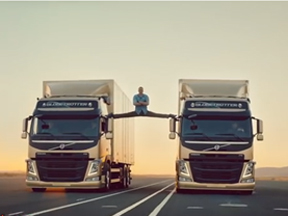 Jean Claude Van Damme Does The Splits Between Two Moving Volvo Truck