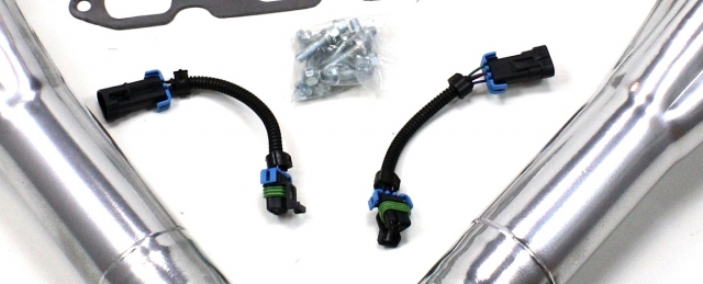 When selecting both headers and mid-pipe kits, check to see whether they include oxygen sensor extension harnesses, which will be required during the installation. The factory sensors can be swapped to the new exhaust, but the longer length of the headers and varied length of the new mid-pipes necessitates the extenders.