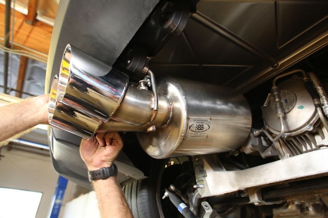Our Fusion system is constructed of T-304 stainless steel and features four 4-inch, round double-wall tips for a sweet look from behind.