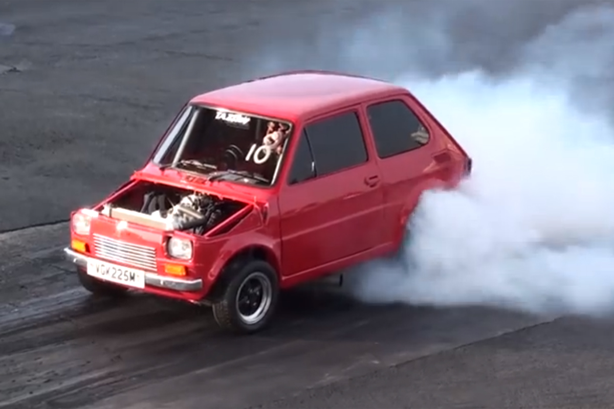 Video: Tiny Car With A Big Engine Rips Up Santa Pod
