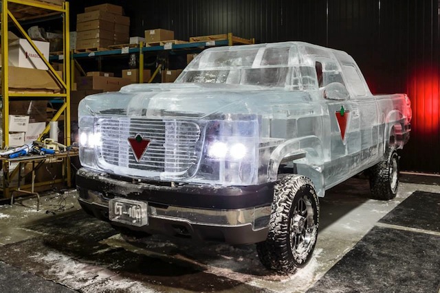 An Ice Sculpture Silverado That Runs
