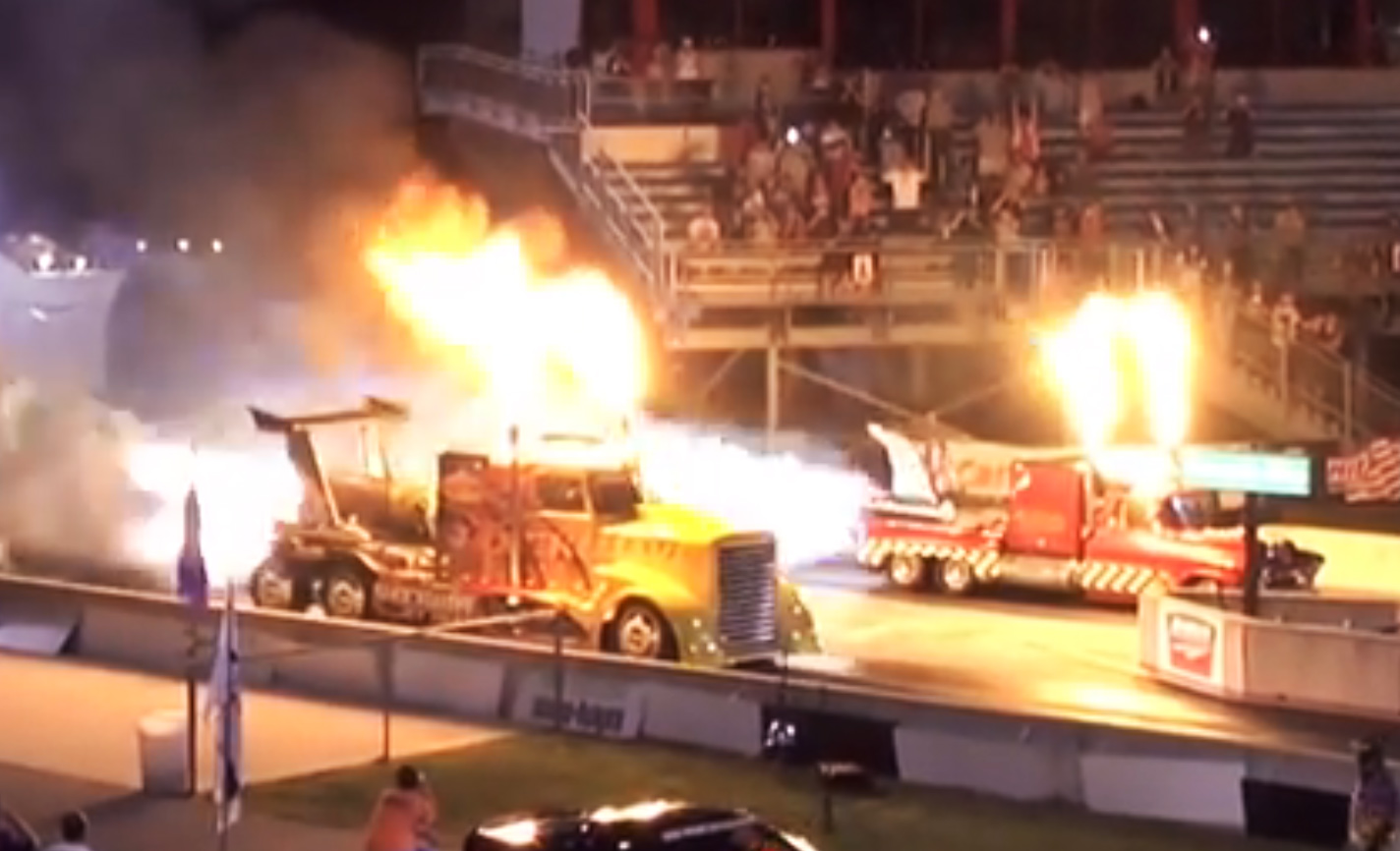 Video: 60,000 HP Side-By-Side Jet Truck Matchup