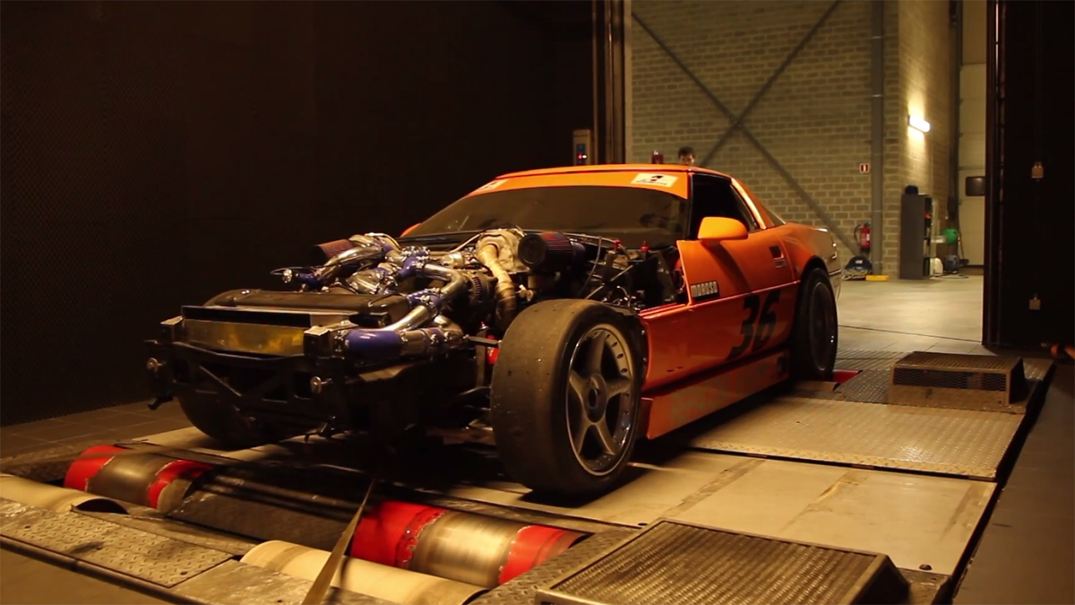 Video: Twin Turbo C4 Corvette On The Dyno In Europe