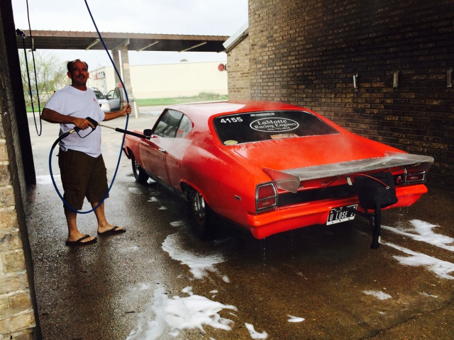 Just an unsuspecting scrub down at the car wash to get the smell of murder off of the tires.