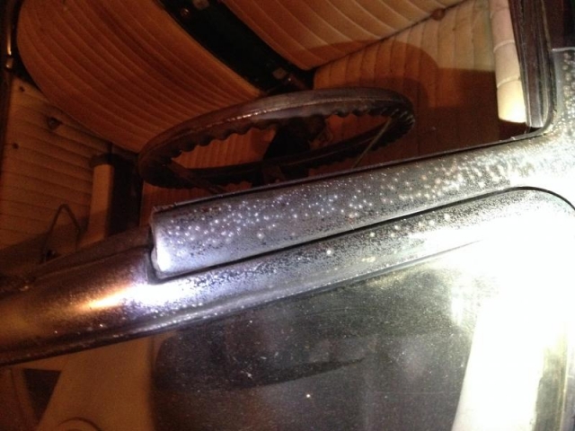 Moldings are pitted and dirty, something a lot of elbow grease and a trip to the platers would cure.