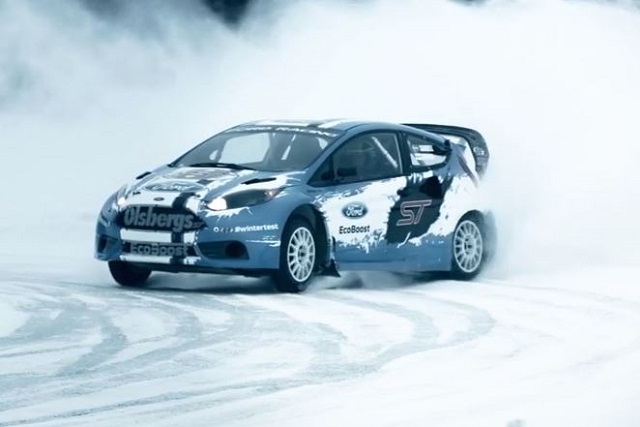 Video: Ford Fiesta RallyCross Warms Up In The Winter Weather