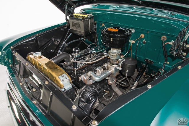 The Thriftmaster 235c.i. 6-cylinder engine is an iconic motor that fits beautifully under the hood of this 1957 Chevrolet 3100.