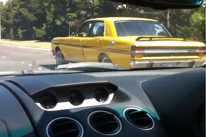 Video: See a Four Door Ford Falcon Destroy a Lambo In a Drag Race