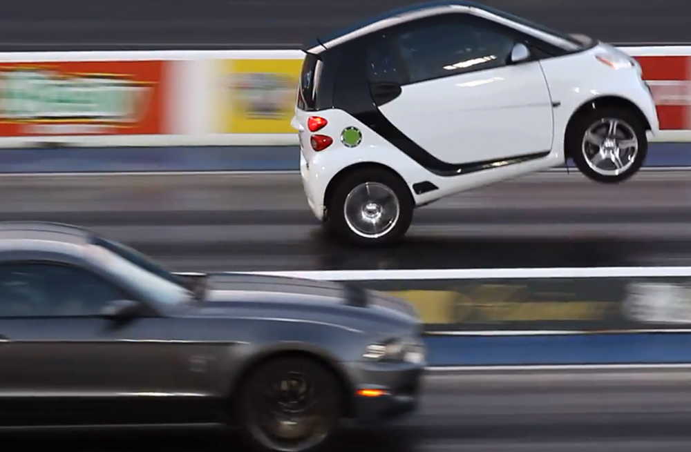Video: Supercharged Smart Car Hangs The Hoops!