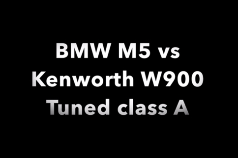 Video: Kenworth W900 Vs BMW M5. KW Wins! Check This Out!!!