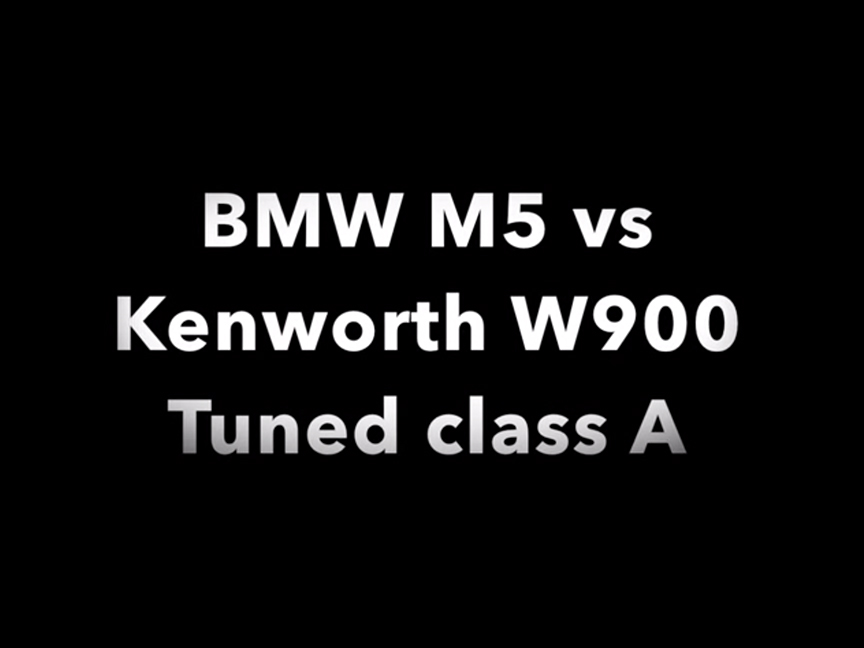 Video: Kenworth W900 Vs BMW M5. KW Wins! Check This Out!!!