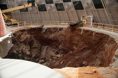 Sinkhole from viewing platform-L