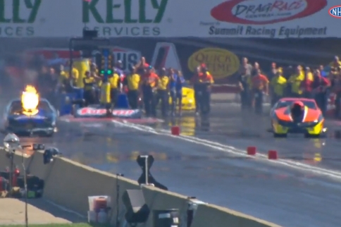 Dueling Nitrous Backfires In Pro Mod At Norwalk