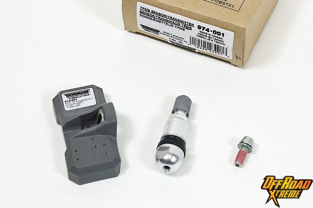 Summit Racing supplied us with these handy Dorman tire pressure monitoring sensors for each of our tires.