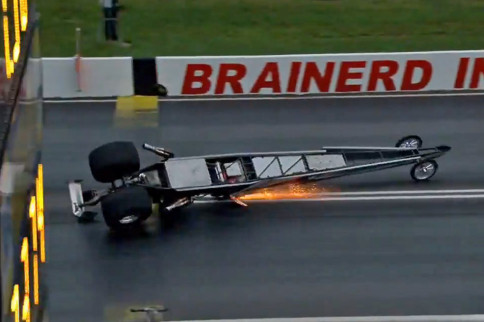 Video: Top Dragster Double-Crash In Both Lanes At Brainerd