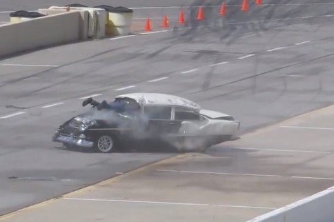 Chevy Tough Video: Drag Racing '55 Chevy Rolls 4-Times At PPIR