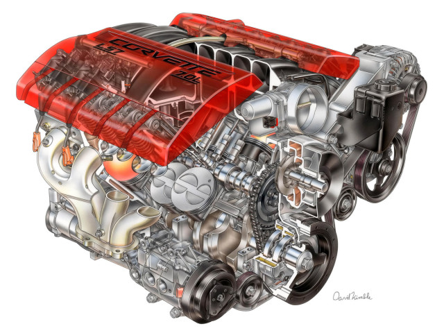 A cutaway view of the LS7.