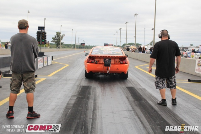 Dean Marinas set low ET for X275 class cars yesterday with a 4.55 for the BES Powered, Racecraft Inc. Mustang. He was the number one qualifier at the rain shortened Yellow Bullet Nationals earlier this month. He should be a top contender this weekend.