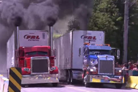 Video: Big Rig Drag Racing Takes Center Stage In Quebec!