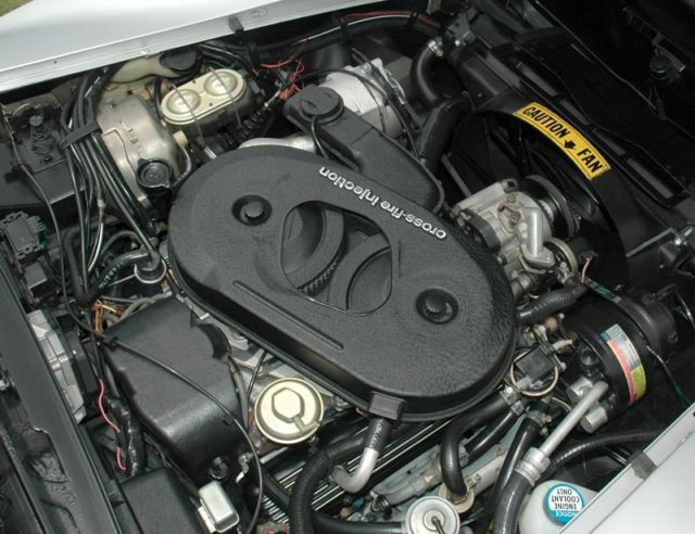 The 1982 Corvette engine bay did offer a glimpse into the future, that’s when a new fuel delivery system called "Cross-Fire Injection" made it's debut. (web-cars.com)