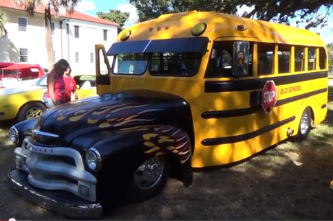 Video: Public School Bus Goes Old School At Cruisin' The Coast 2014