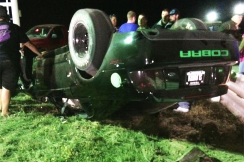 Mustang Crashes And Rolls At Texas Strip...With Girlfriend Aboard