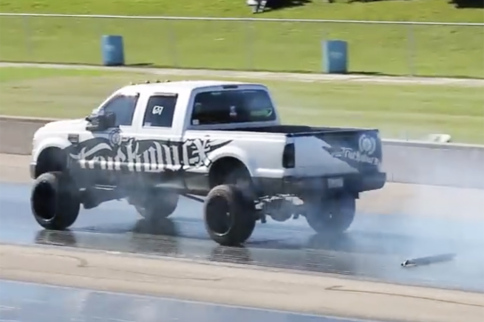 Video: Diesel Truck Tosses Driveshaft, Driver Keeps On Truckin'
