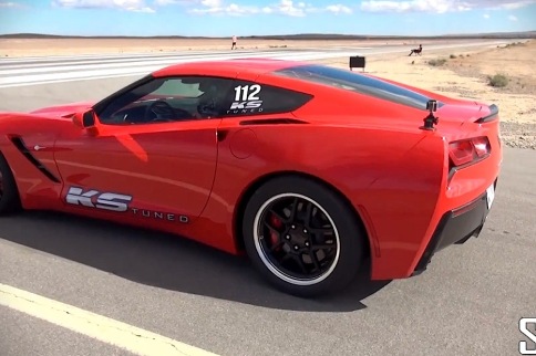 700+hp, C7 Stingray Runs a Few Passes at a Desert Airfield