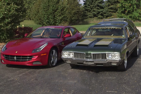 Video: 1970 Oldsmobile Vista Cruiser Vs. 2012 Ferrari FF?